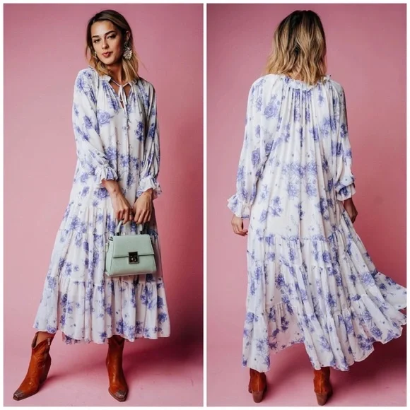 Free People | Dresses | Free People Feeling Groovy Floral Maxi Dress  Vintage Ivory | Poshmark